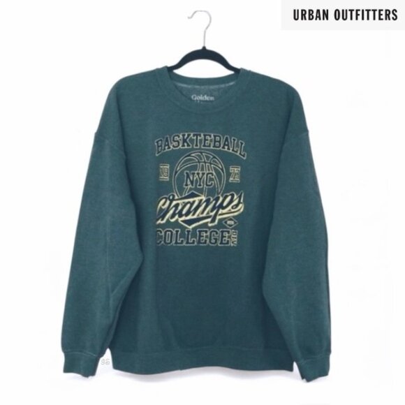 URBAN OUTFITTERS NYC Basketball Champs Teal Sweatshirt Women's L/XL NWT - Picture 10 of 12